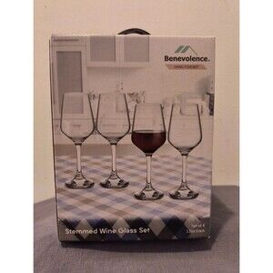 Stemmed Wine Glass Set of 4 for Wedding, Housewarming, Anniversary, 12 oz each